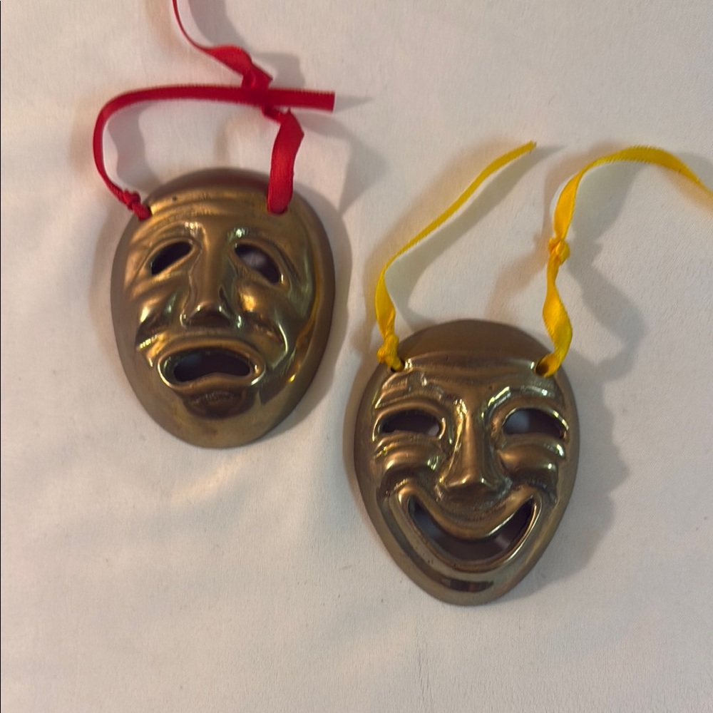 Gold Theater Masks Accent Decor for Celebrations